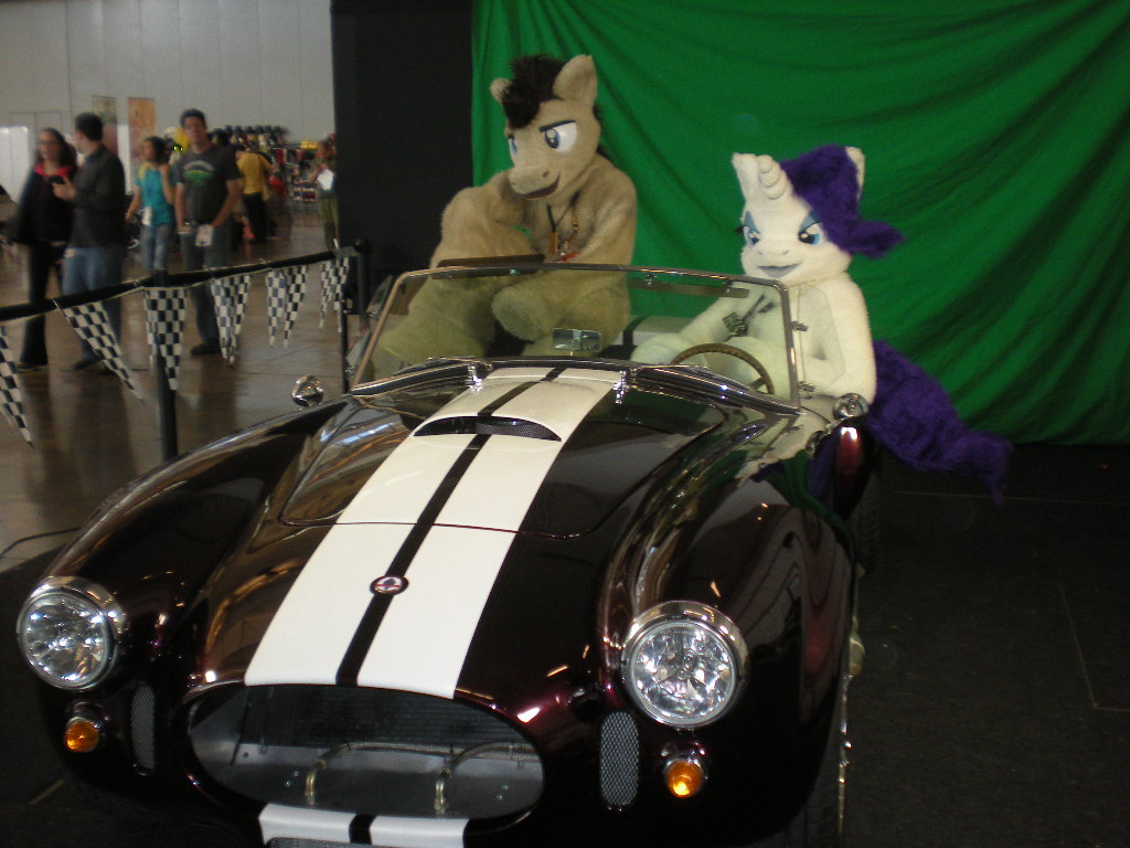 Dr. Whooves and Rarity in Shelby Cobra