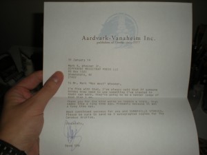 Letter from Dave Sim