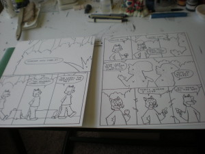 Inking Sunnyville pages