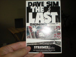 Dave Sim postcard front
