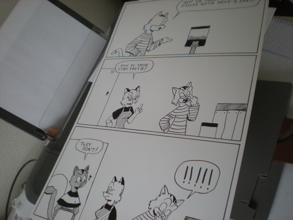 Inked Sunnyville page drying