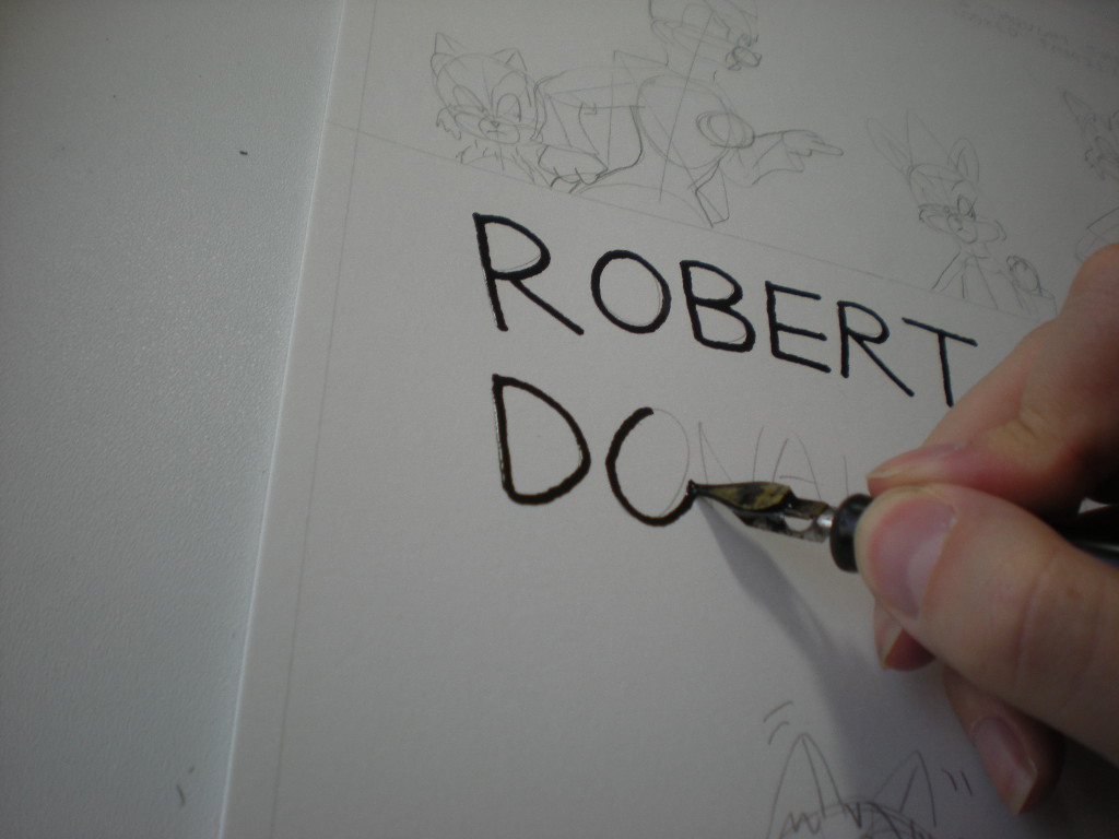 Inking big letters with a Speedball A4 point