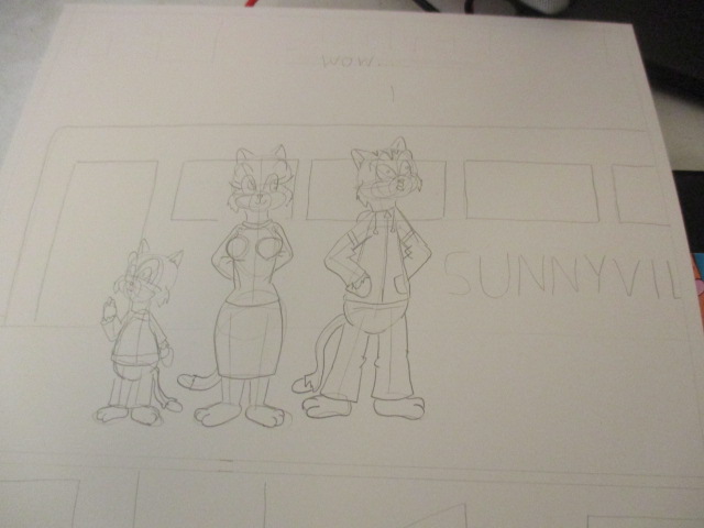 Sunnyville #17 Page 1 top panel pencilled