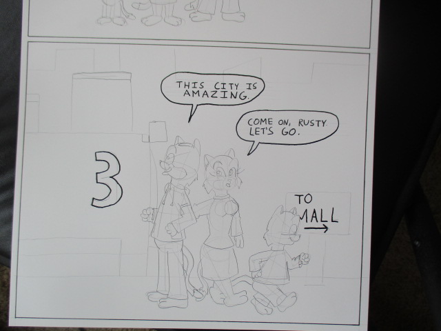 Pencils of Rusty, Sam and Jason heading to the mall